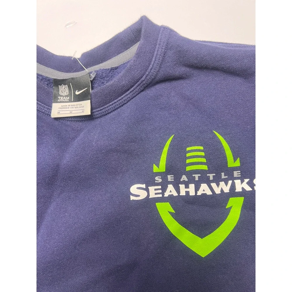 Nike Seattle Seahawks Sweatshirt Mens Medium Navy Blue NFL Crew Neck Pullover